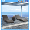 Modern Design Outdoor Hotel Furniture Wave Daybed Rattan Sun Lounger